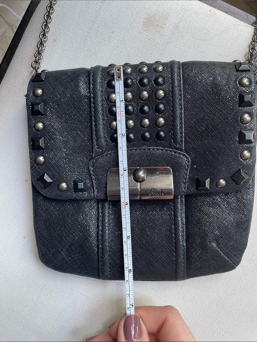 Coach KRISTIN Studded Crossbody Bag Chain Strap Two Hangtags Collector Piece - Picture 13 of 14